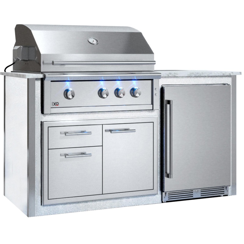 Xo Appliance XOGOK36V2WH Appliance Ready Pre-Assembled 36″ Designer Island White COMPONENTS SOLD SEPARATELY – Gray