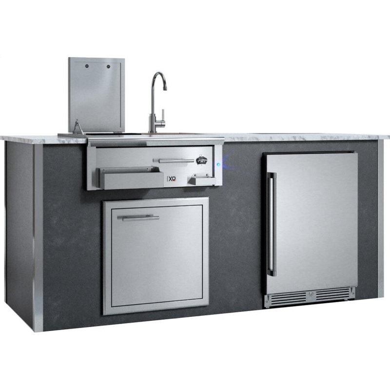 Xo Appliance XOGOKBARV1GR Appliance Ready Pre-Assembled Entertaining Trio Island Gray COMPONENTS SOLD SEPARATELY