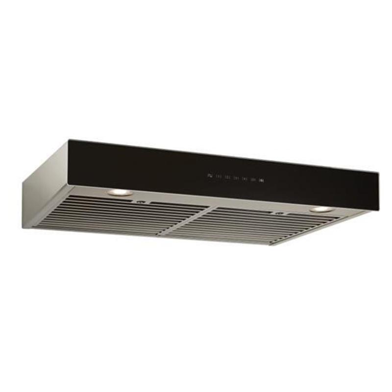 Best Range Hoods UCB3I30SBB Ispira 30-In. 550 Max Cfm Stainless Steel Under-Cabinet Range Hood With Purled Light System And Black Glass, Energy Star Certified