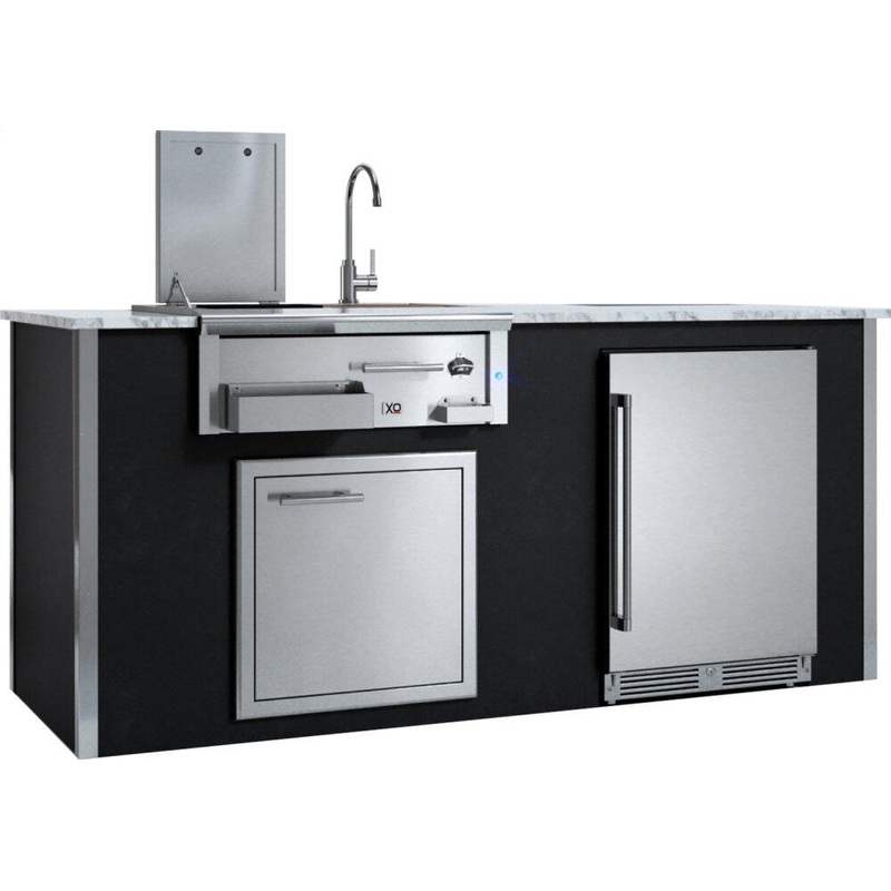 Xo Appliance XOGOKBARV1BL Appliance Ready Pre-Assembled Entertaining Trio Island Black COMPONENTS SOLD SEPARATELY