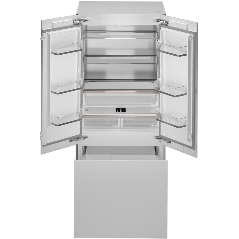 Bertazzoni Rfrigrateur encastr  trois portes avec porte  deux battants de 36 pouces avec distributeur de glaons et distributeur d’eau interne REF36FDBZPNV/24