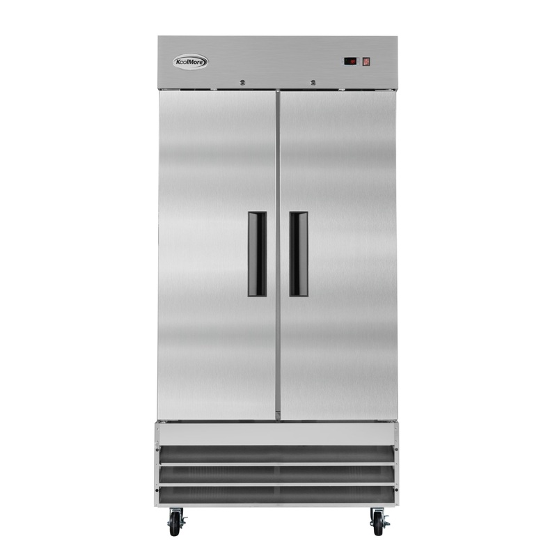 39 in. Commercial Stainless Steel 2-Door Reach-In Refrigerator, 30 cu. ft. RIR-2D-SS35C
