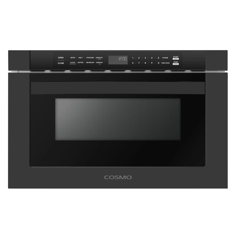 Cosmo 24-Inch Built-In Microwave Drawer in Matte Black (COS-12MWDBK)
