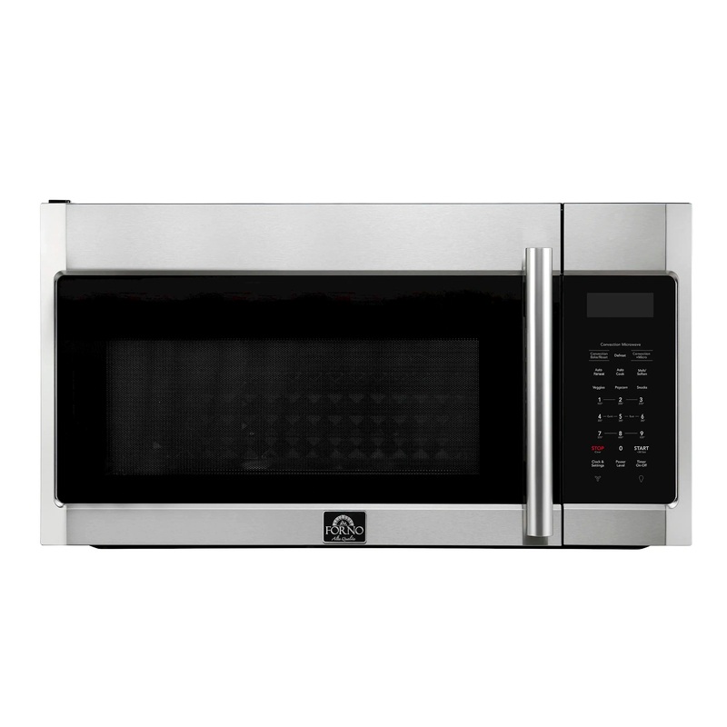 Forno Fornace 30-Inch Over-the-Range Convection Microwave in Stainless Steel  1.5 cu.ft, 300 CFM Vent, Touch Control, LED Light (FOTR3038-30)