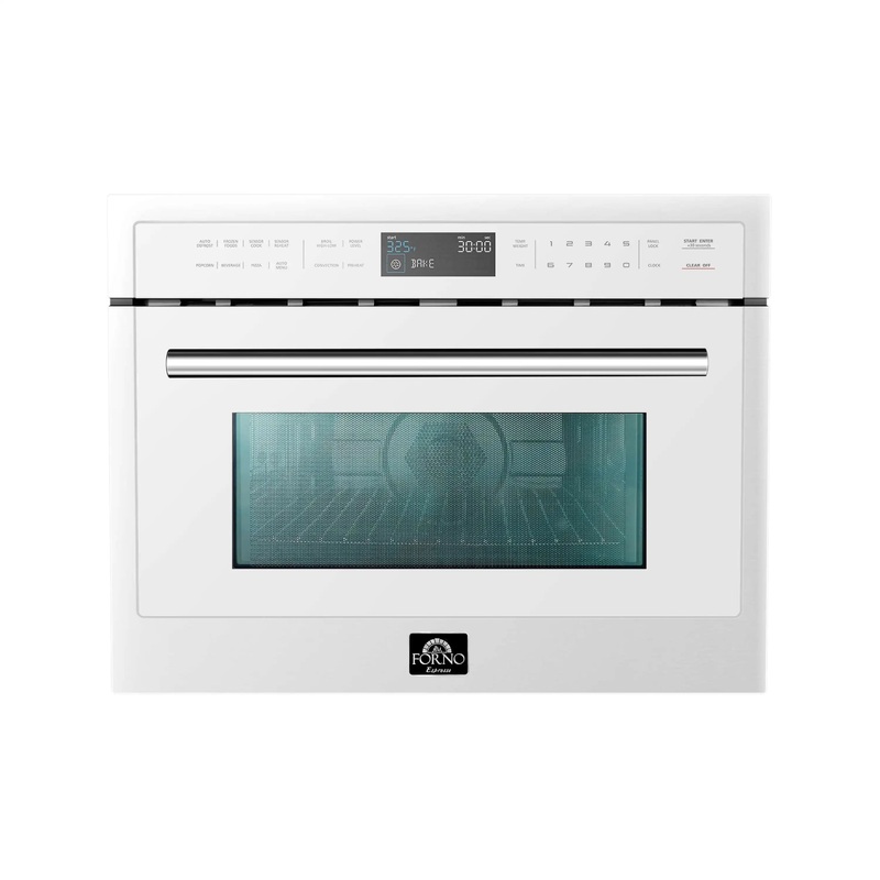 Forno Oliena Espresso 24-Inch 1.6 Cu.ft Microwave Oven in White with Stainless Steel Handle (FMWDR3093-24WHT)