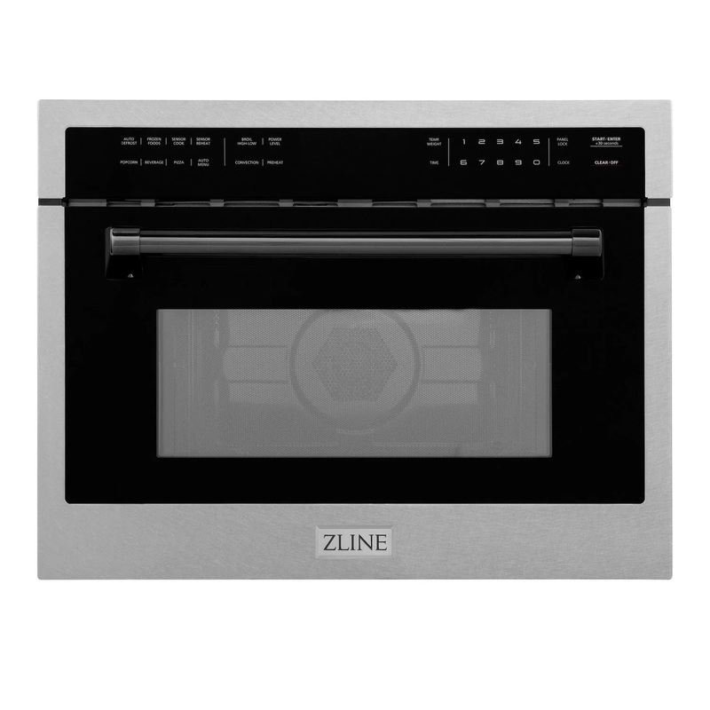 ZLINE Autograph Edition 24-Inch  Microwave Oven in Satin Stainless Steel with Matte Black Accents (MWOZ-24-SS-MB)