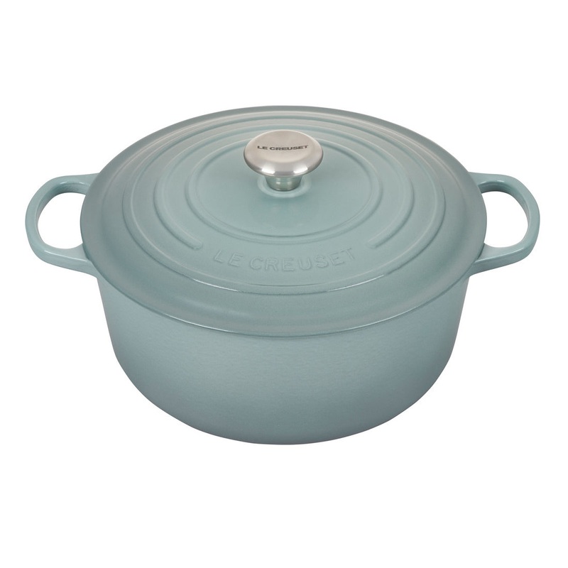 Le Creuset Enameled Cast Iron Signature 7 1/4 Quart Round Dutch Oven in Sea Salt