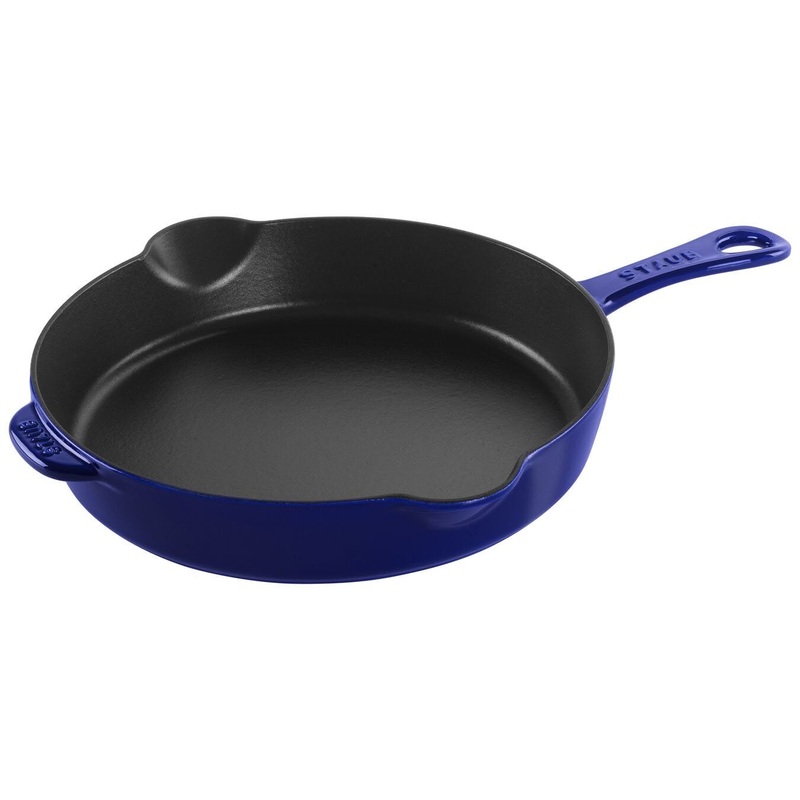 Staub Enameled Cast Iron 11″  Traditional Skillet in Dark Blue