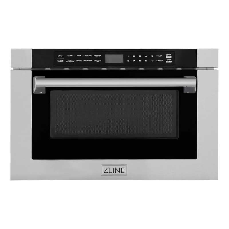 ZLINE 24-Inch 1.2 cu. ft. Built-in Microwave Drawer with a Traditional Handle in Stainless Steel (MWD-1-H)
