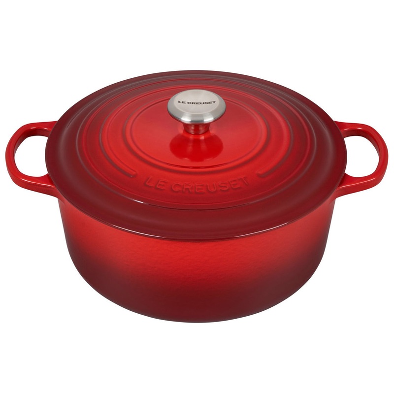 Le Creuset Enameled Cast Iron Signature 7 1/4 Quart Round Dutch Oven in Cerise