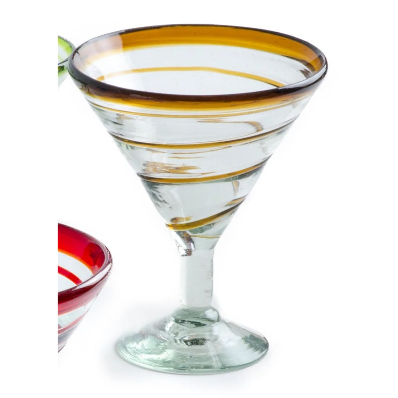 Orion Amber Spiral Margarita Glass