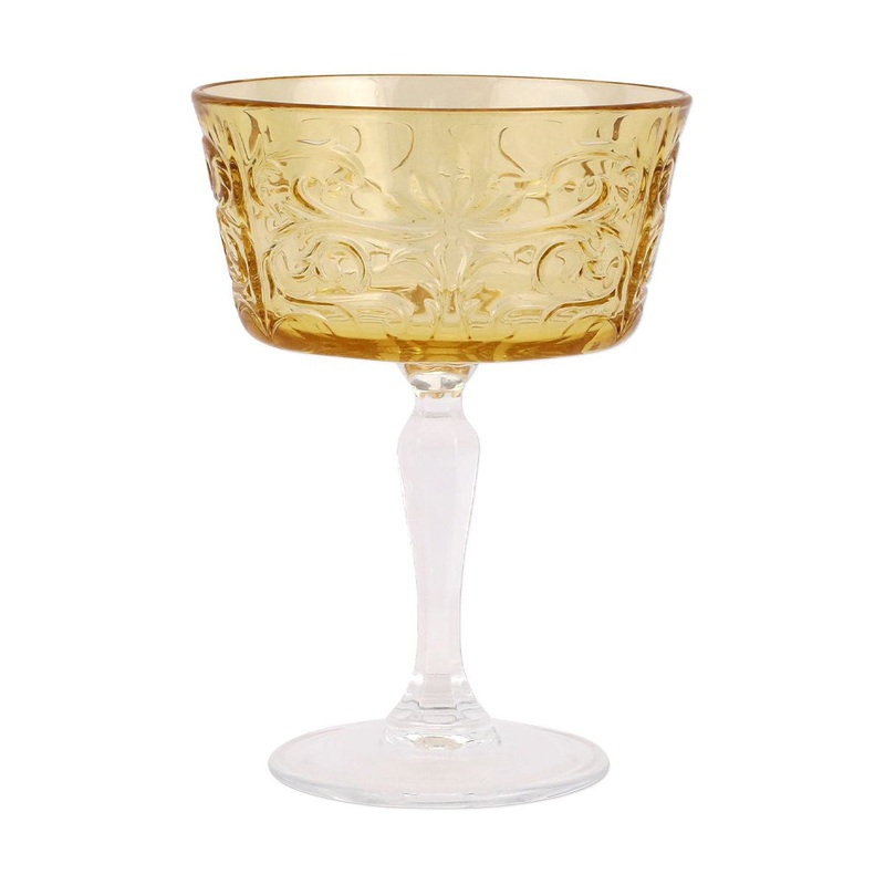 Vietri Barocco Amber Coupe Champagne Glass