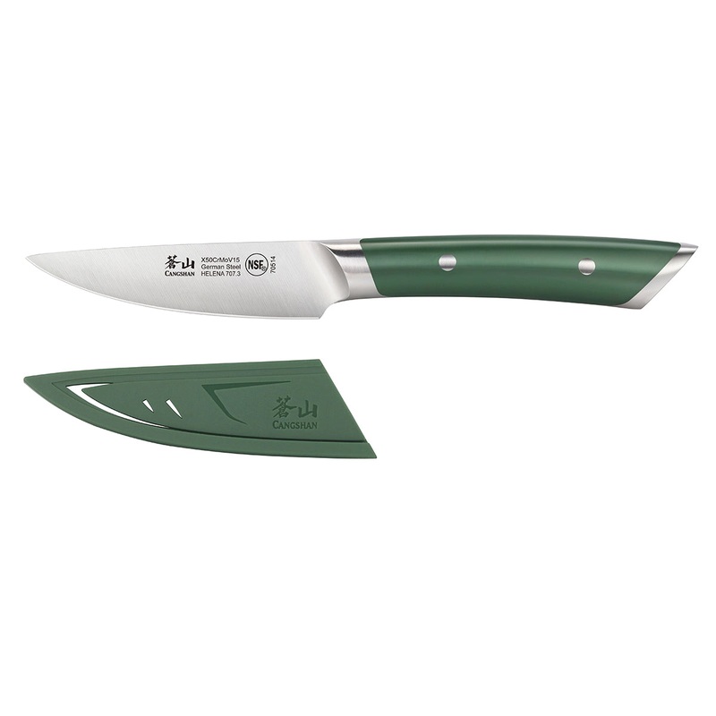 Cangshan HELENA Series German Steel Forged 3.5″ Green Paring Knife w/ Sheath