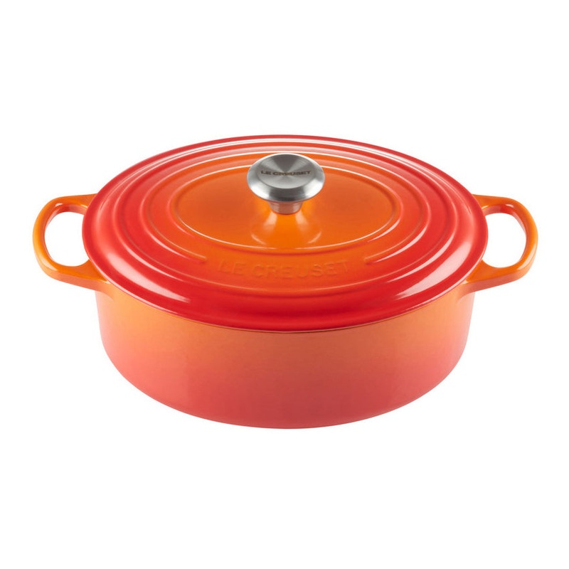 Le Creuset Enameled Cast Iron Signature 5 Quart Oval Dutch Oven in Flame