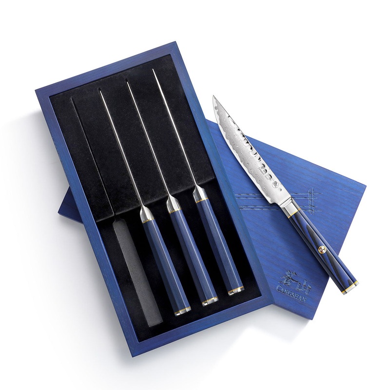 Cangshan KITA Blue Forged 4 Piece  Fine Edge Steak Knife Set