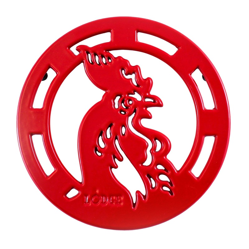 Lodge 8″ Red Enameled Rooster Trivet