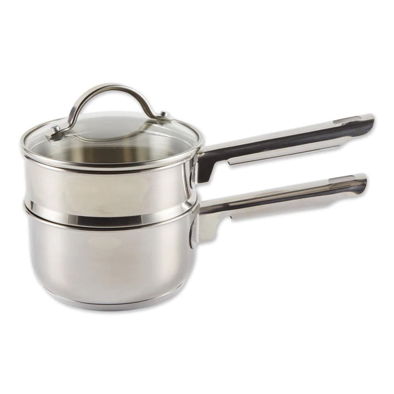 RSVP International Stainless Steel 1 Quart  Mini Double Boiler