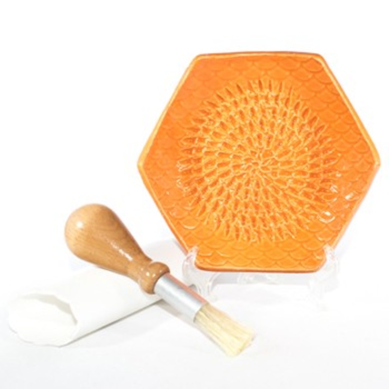 The Grate Plate Handmade Ceramic Grater in Orange