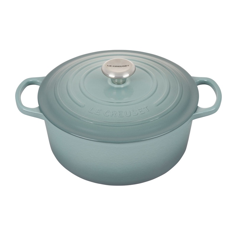 Le Creuset Enameled Cast Iron Signature 5 1/2 Quart Round Dutch Oven in Sea Salt
