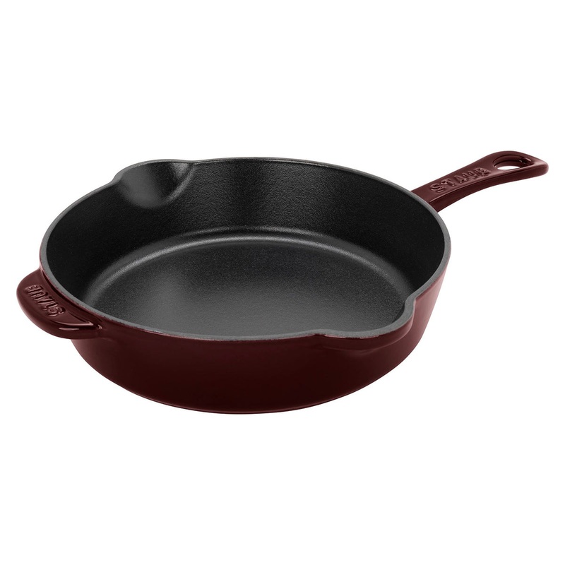 Staub Enameled Cast Iron 8.5″ Traditional Deep Skillet in Grenadine