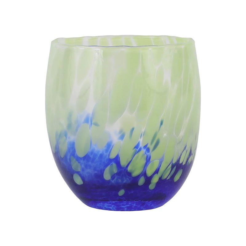 Vietri Nuvola Green and Blue Double Old Fashioned