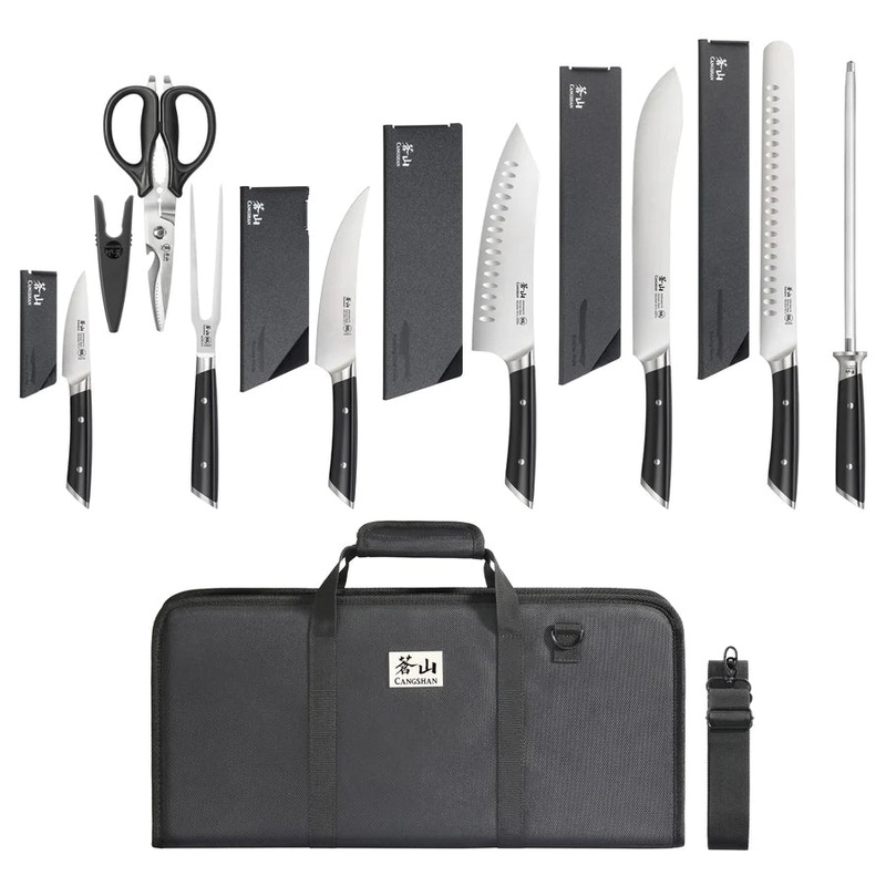 Cangshan HELENA Series German Steel Forged 9-Piece BBQ Knife Bag Set