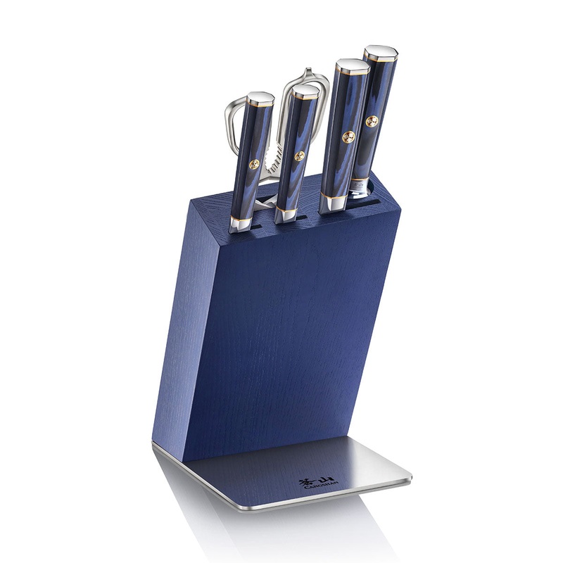 Cangshan KITA Blue Forged 6 Piece HUA Knife Block Set
