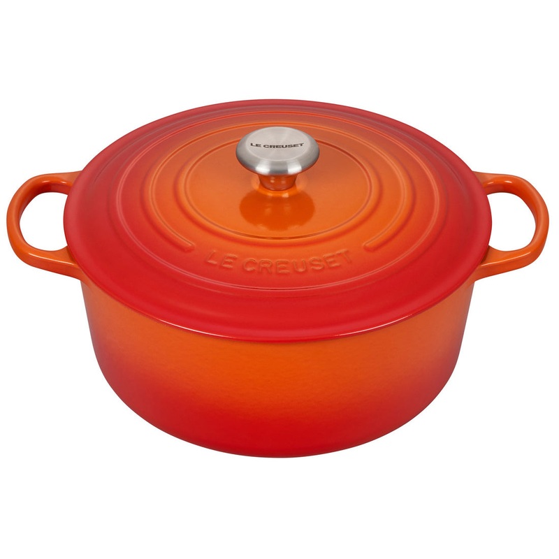 Le Creuset Enameled Cast Iron Signature 7 1/4 Quart Round Dutch Oven in Flame