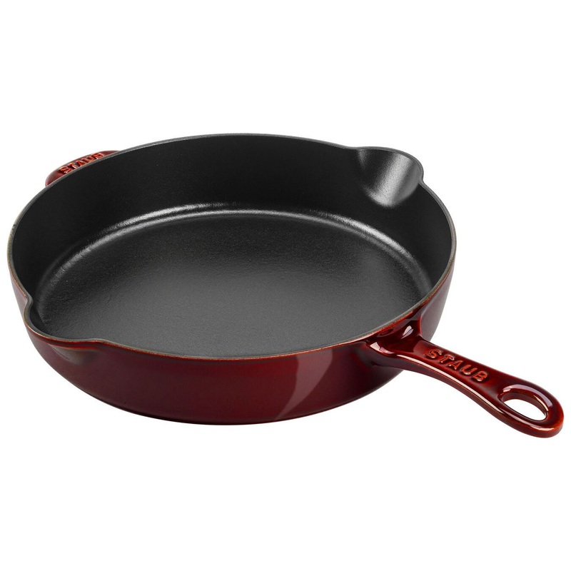 Staub Enameled Cast Iron 11″  Traditional Skillet in Grenadine