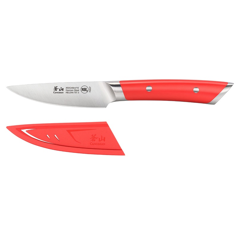 Cangshan HELENA Series German Steel Forged 3.5″ Red Paring Knife w/ Sheath