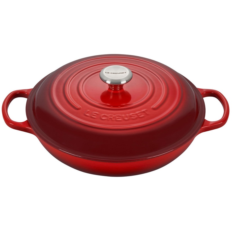 Le Creuset Enameled Cast Iron Signature 3 1/2 Quart Braiser in Cerise
