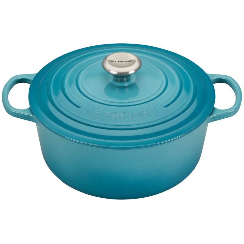 Le Creuset Enameled Cast Iron Signature 5 1/2 Quart Round Dutch Oven in Caribbean