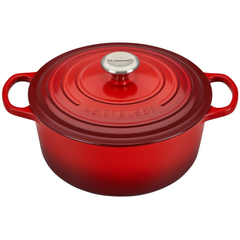 Le Creuset Enameled Cast Iron Signature 5 1/2 Quart Round Dutch Oven in Cerise