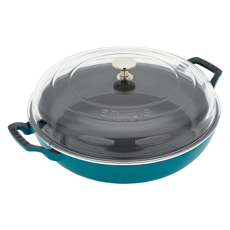 Staub Enameled Cast Iron 3.5 Qt Braiser with Glass Lid in  Turquoise
