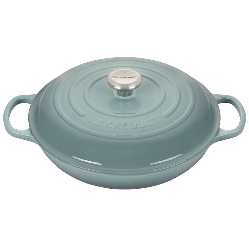 Le Creuset Enameled Cast Iron Signature 3 1/2 Quart Braiser in Sea Salt