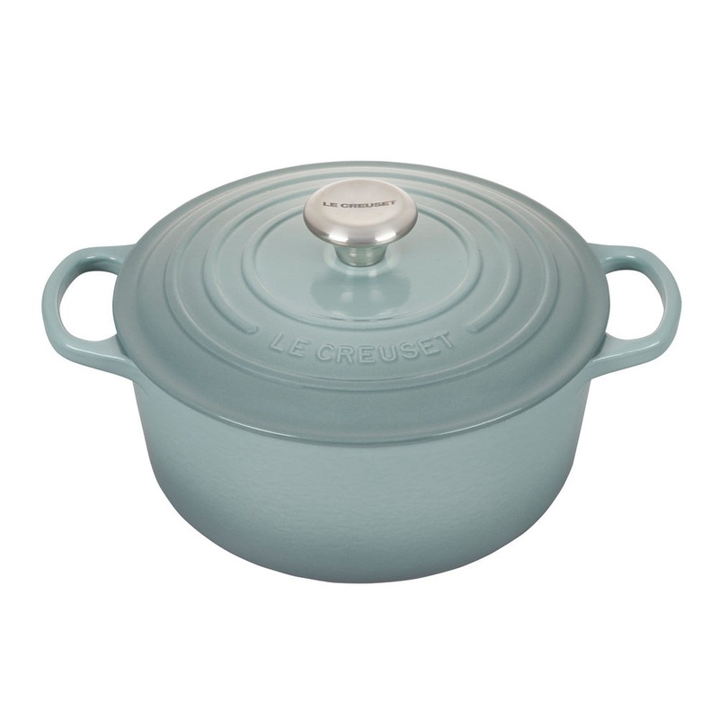 Le Creuset Enameled Cast Iron Signature 4 1/2 Quart Round Dutch Oven in Sea Salt