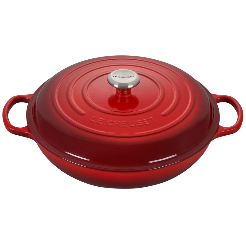 Le Creuset Enameled Cast Iron Signature 5 Quart Braiser in Cerise