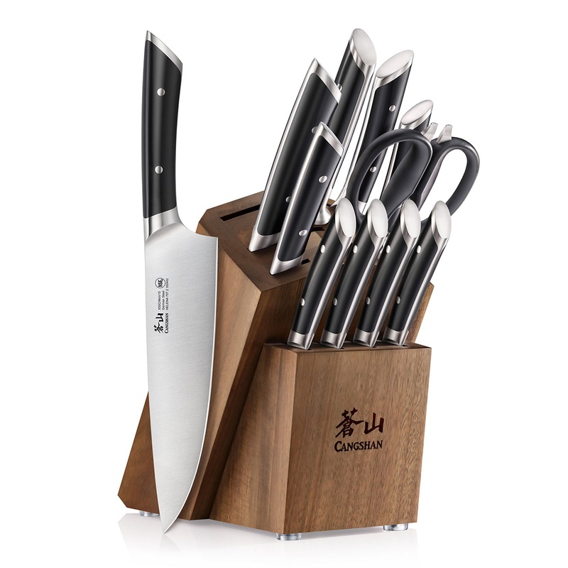 Cangshan HELENA Series German Steel Forged 12 Pc Knife Block Set