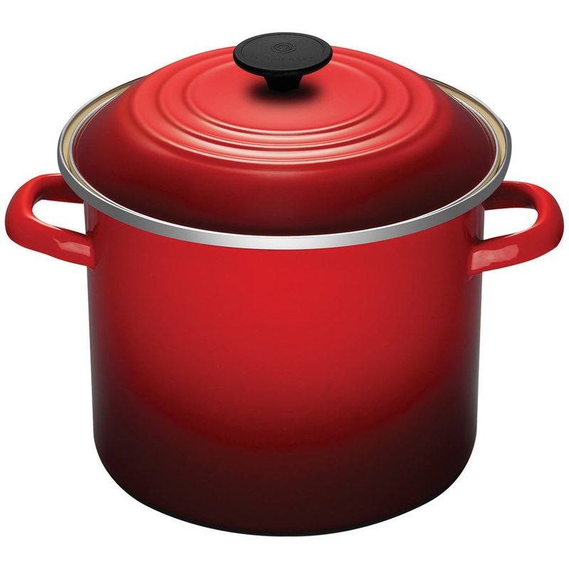 Le Creuset Enamel On Steel 8 Quart Stockpot in Cerise