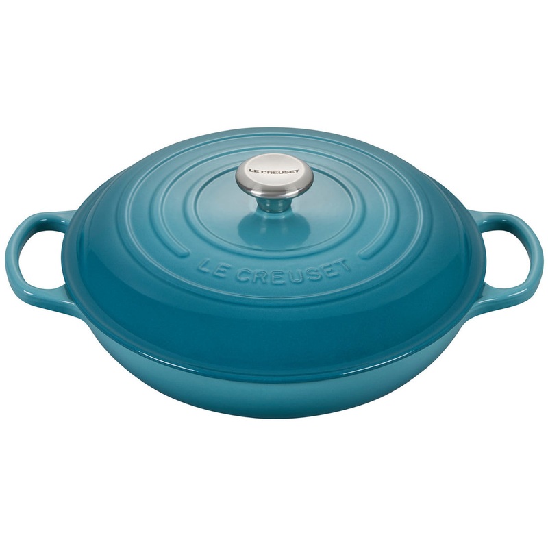 Le Creuset Enameled Cast Iron Signature 3 1/2 Quart Braiser in Caribbean