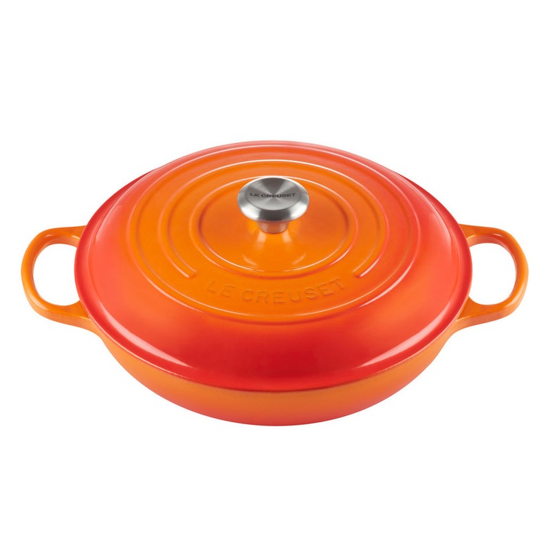 Le Creuset Enameled Cast Iron Signature 3 1/2 Quart Braiser in Flame