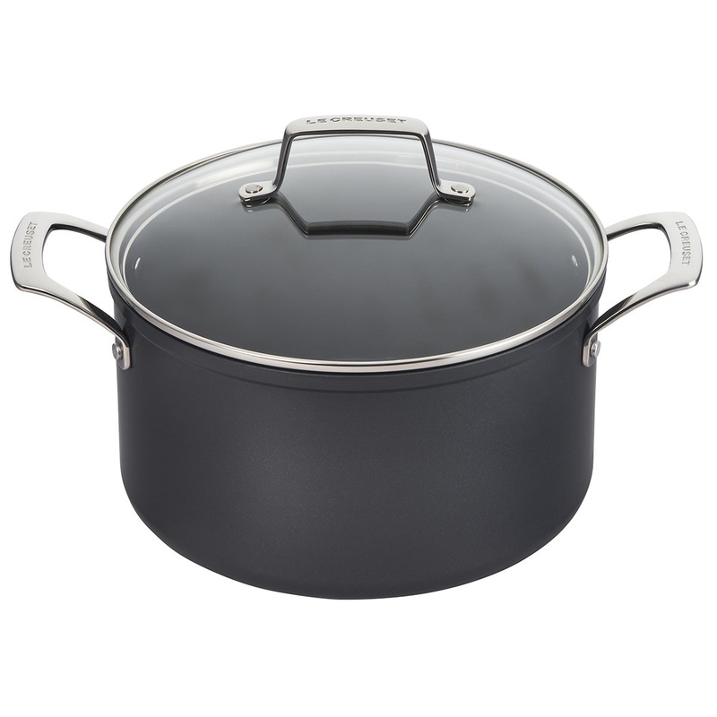 Le Creuset Essential Nonstick Ceramic 6.3 Quart Stockpot with Glass Lid