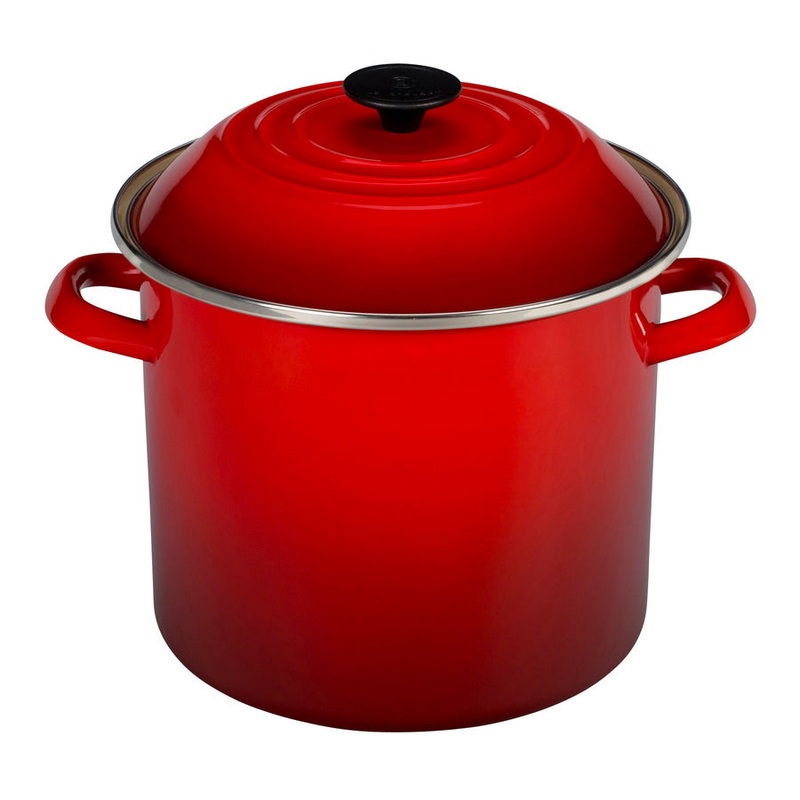 Le Creuset Enamel On Steel 10 Quart Stockpot in Cerise