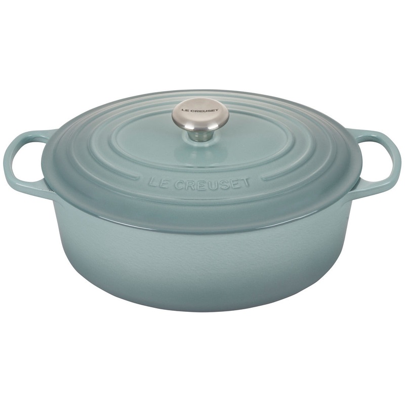 Le Creuset Enameled Cast Iron Signature 6 3/4 Quart Oval Dutch Oven in Sea Salt