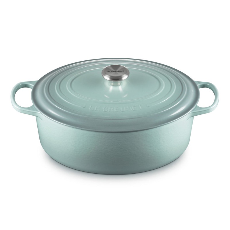 Le Creuset Enameled Cast Iron Signature 8 Quart Oval Dutch Oven in Sea Salt