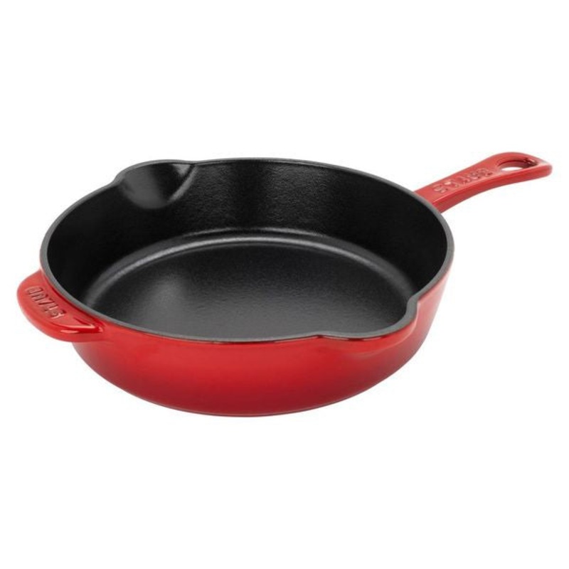 Staub Enameled Cast Iron 8.5″ Traditional Deep Skillet in Cherry Red