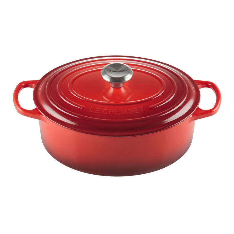 Le Creuset Enameled Cast Iron Signature 5 Quart Oval Dutch Oven in Cerise