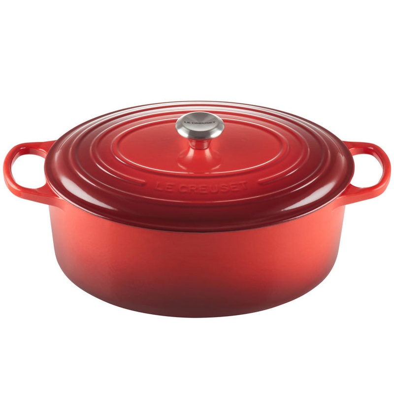 Le Creuset Enameled Cast Iron Signature 9 1/2 Quart Oval Dutch Oven in Cerise