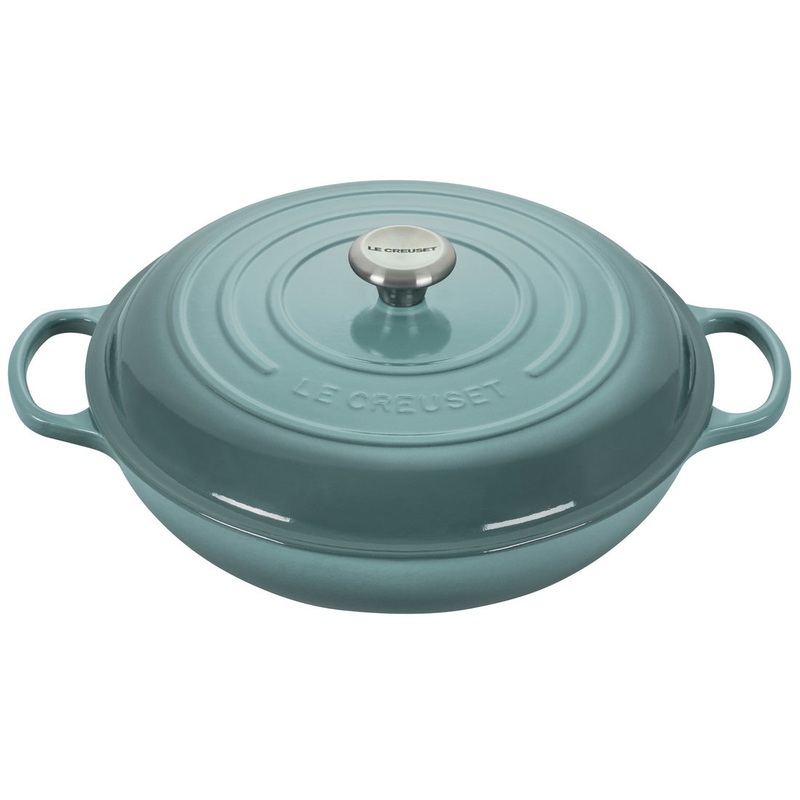 Le Creuset Enameled Cast Iron Signature 5 Quart Braiser in Sea Salt