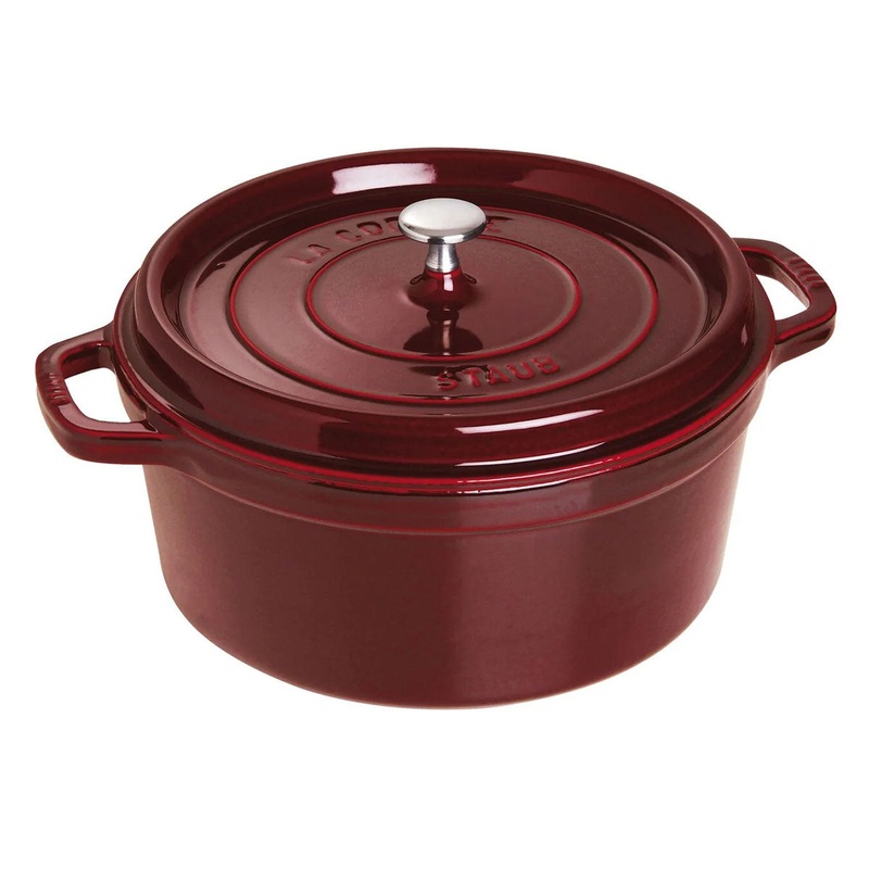 Staub Enameled Cast Iron 7 Quart Round Cocotte in Grenadine